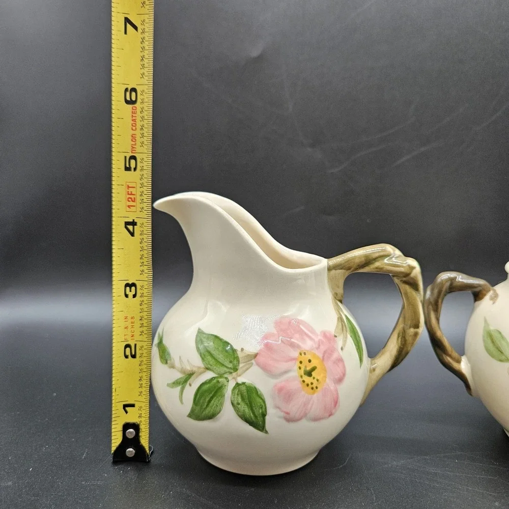 VTG Franciscan Desert Rose Creamer and Sugar with Lid TV California USA 1949-53